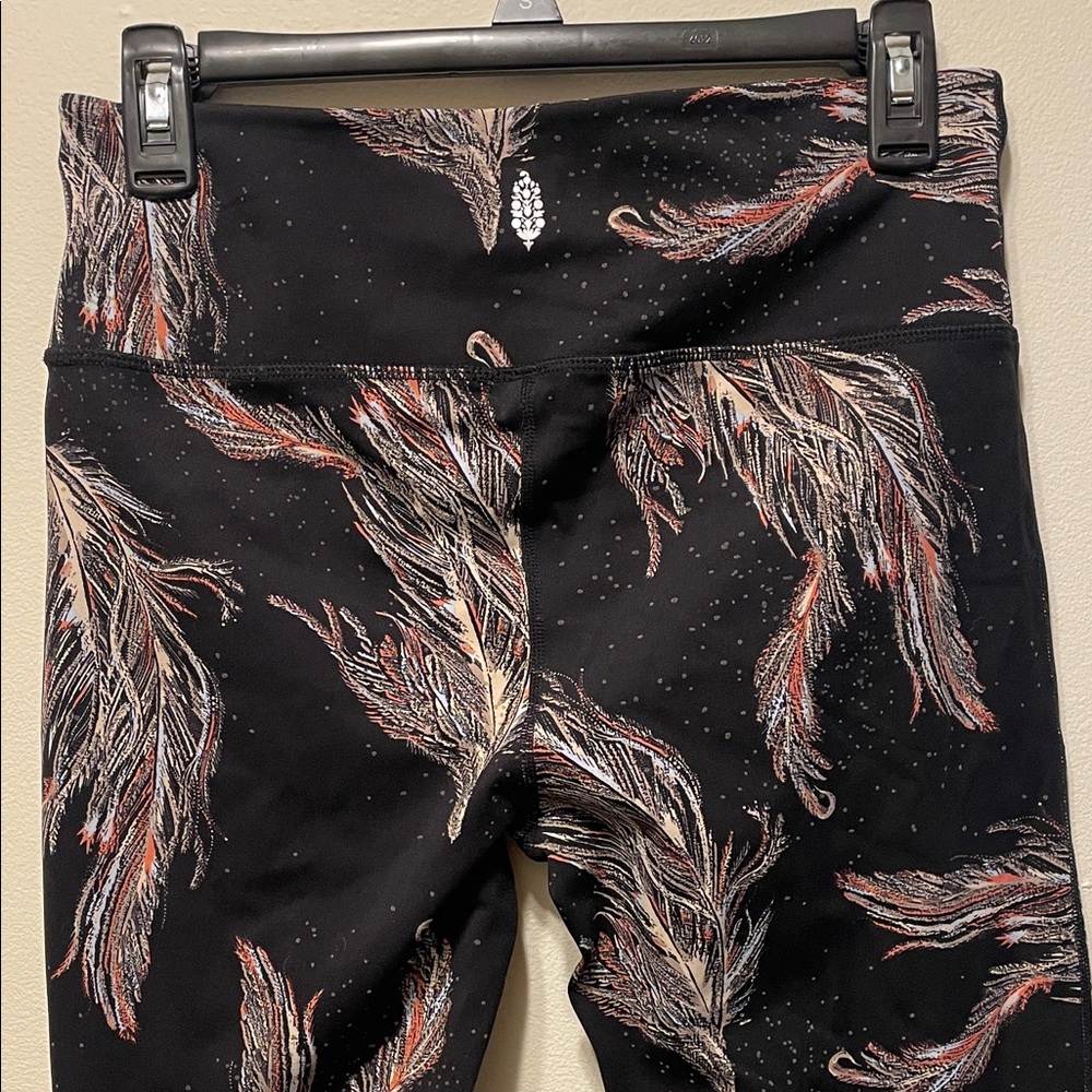 Free People fp movement Black Leggings with Feather Print - Picture 3 of 6